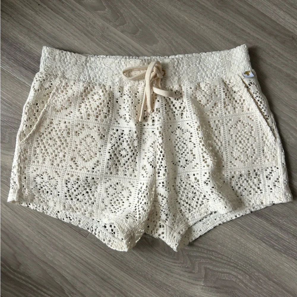 Andrew Christian | Sheer 4" Mykonos Beach Shorts in Ivory Lace (Medium) - Picture 2 of 16